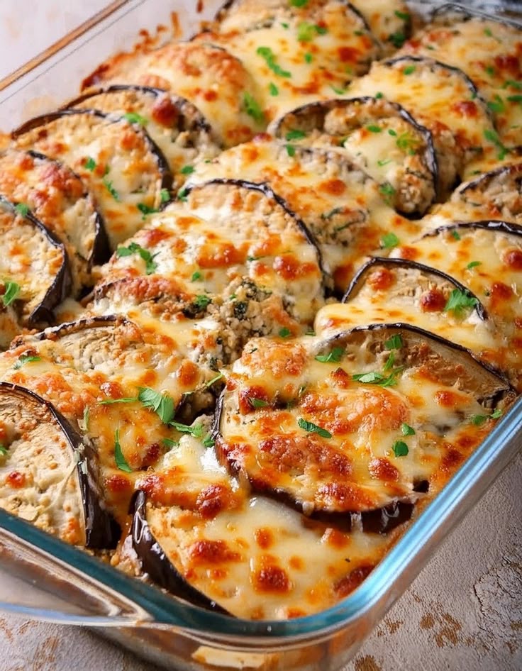 باذنجان بالجبن والبشاميل بالطريقة التركية Oven-baked eggplant