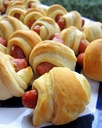 لفايف النقانق بالجبن Soft pastry rolls filled with sausage
