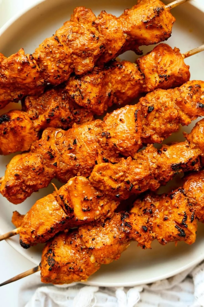 مشاكيك دجاج مع خبز Grilled skewer
